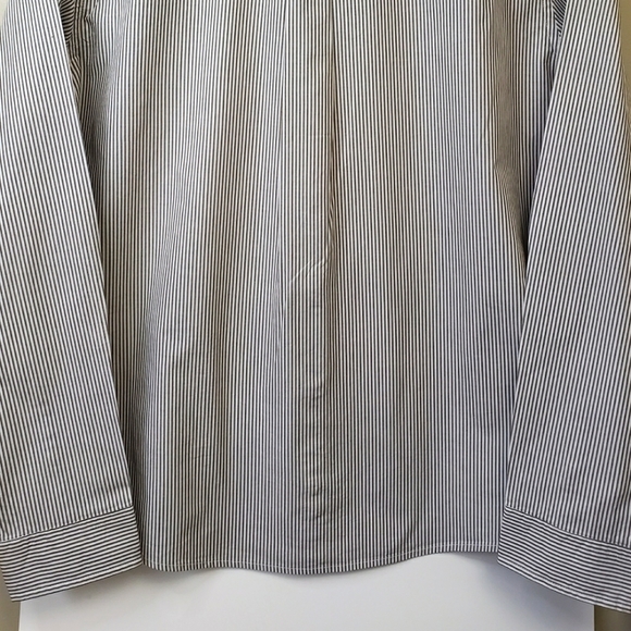 George Brown and White Stripes Poplin Long Sleeves Dress Shirts for Men XL - Picture 6 of 7